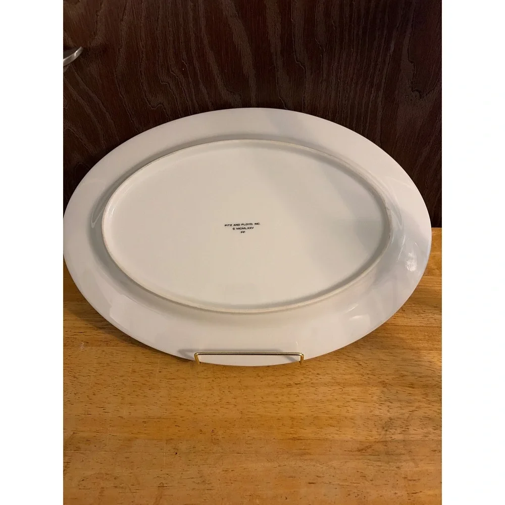 Fitz and Floyd Serving Platter 14in Yellow Excellent Vintage 1975 Oval